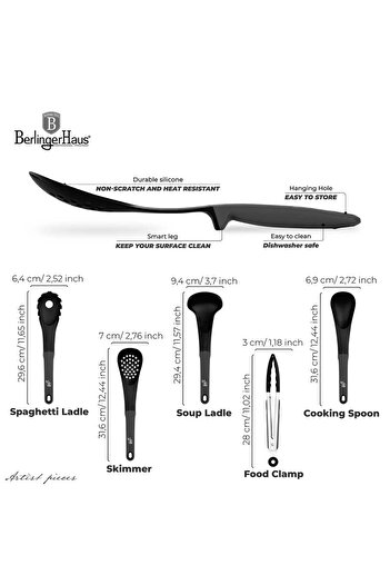 Other BERLINGER HAUS BH-6339 ANTHRACITE KITCHEN UTENSILS SET