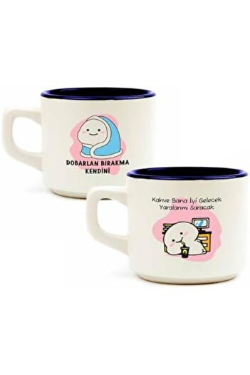 STOREMAX Goldwhirl Design White Mug Set of 2 with Quby - Gift Ceramic Mug Trendflash 467437