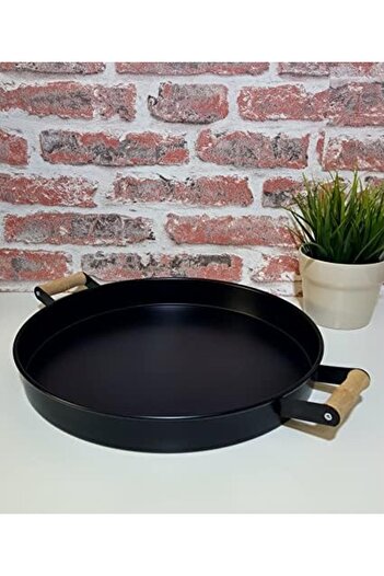 STOREMAX Metal Tray with Handles Black 37cm Country Style Tray