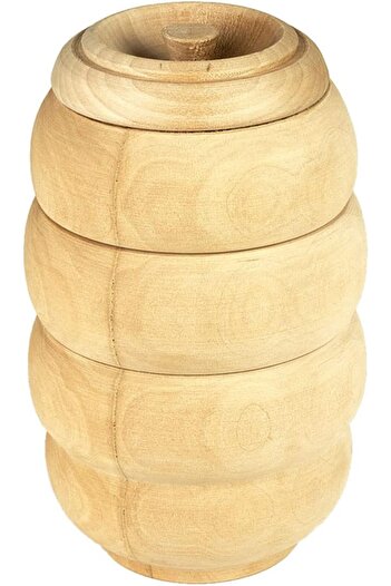 STOREMAX Goldwhirl Wooden Honey Jar (18 cm X 11.5 Ø Cm,) Trendflash 467437