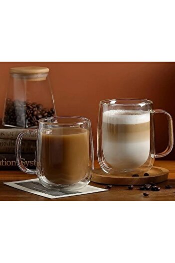 STOREMAX Goldwhirl Coffee Cup with Lid and Handle (Borosilicate) Trendflash 467437