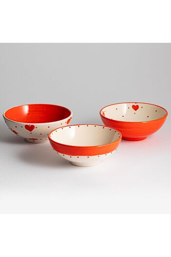 STOREMAX Goldwhirl Handmade and Hand 15 cm Ceramic Bowl Set of Three Trendflash 467437