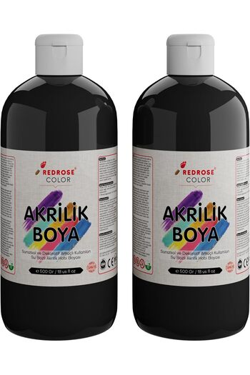 STOREMAX Polysight Rose Black Acrylic Set of 2 2X500 Gr Trendzap 467437