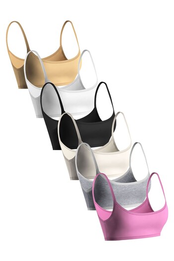Öts Premium 6-Pack Girls' Training Bras - Gift Boxed, Cotton Fabric, Ultra Soft, Stretchy and