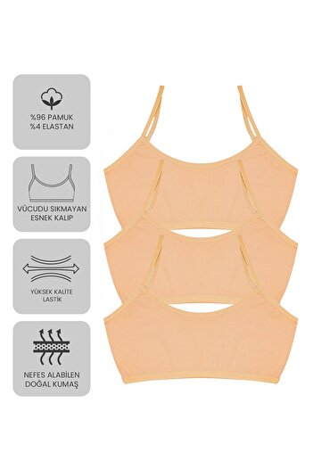 Öts Sutien premium pentru antrenament pentru fete, pachet de 6 - cu cutie cadou, țesătură din bumbac, ultra moale, elastic și