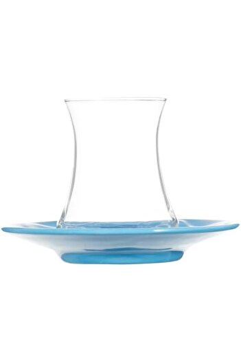 STOREMAX Goldwhirl 12-Piece Tea Set with Colored Saucers Trendflash 467437