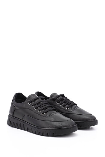 GÖNDERİ(R) Women's / Girls' Black Lace-Up Genuine Leather Comfort Shoes