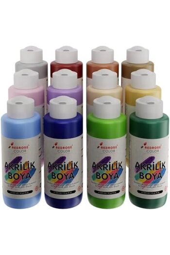 STOREMAX Polysight Rose Pastel Colors Acrylic Set of 12 12X120 ml Trendzap 467437