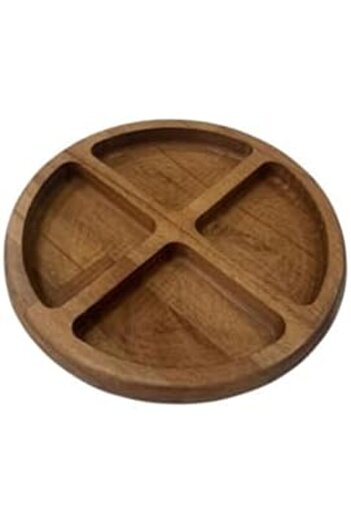 STOREMAX Goldwhirl Wooden Snack and Breakfast Plate – 4-Compartment Presentation Plate T9 Trendflash 467437