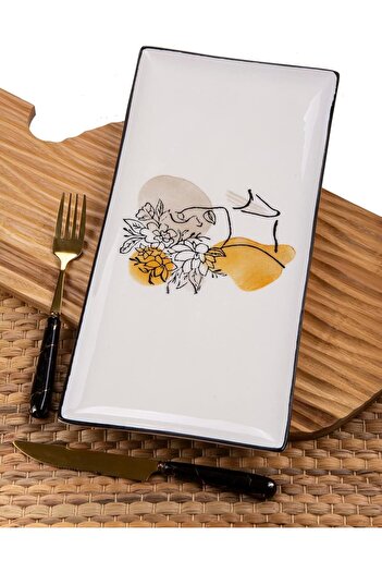 STOREMAX Goldwhirl Flower Girl Decorated Presentation Plate 36X16Cm Trendflash 467437