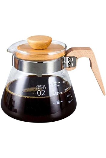 STOREMAX Coffee tea pitcher with wooden handle 600 ml suitable for v60
