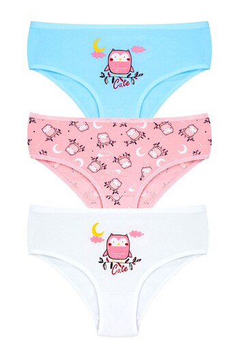 Öts Girl's Underwear 3-Piece Printed (96% Cotton - 4% Elastane)