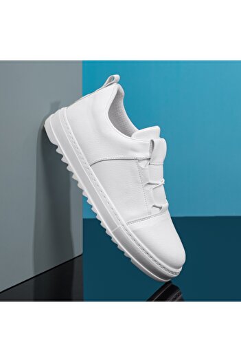 BMoD Men's white sneakers with elastic laces MOD11974