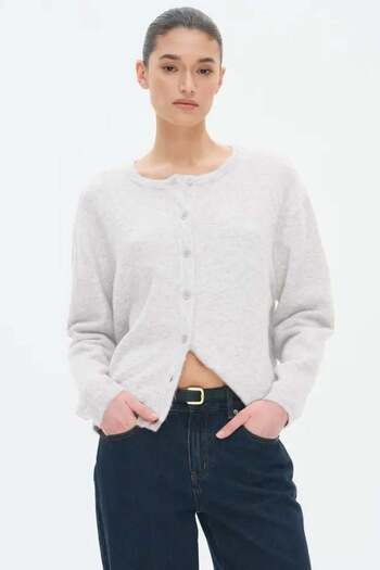 Madmext Ecru Comfortable Fit Buttoned Knitwear Women's Cardigan Mg2552