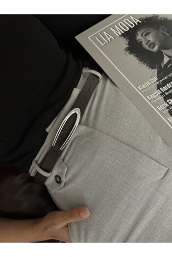 LİA KEMER Silver Buckle Women's Waist Belt with Oval Accessories, Casual Belt, Jacket Belt, Pants Belt