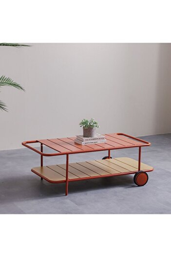 Danube Home Shinola Red Steel Coffee Table for Outdoor Living & Balcony Sets - Stylish & Durable Design
