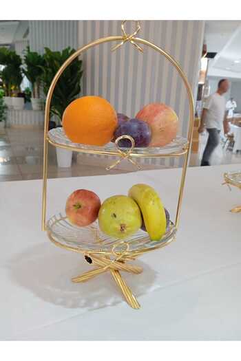 AZADE BAKIR Fi̇yonk 2-Layer Glass Presentation Plate