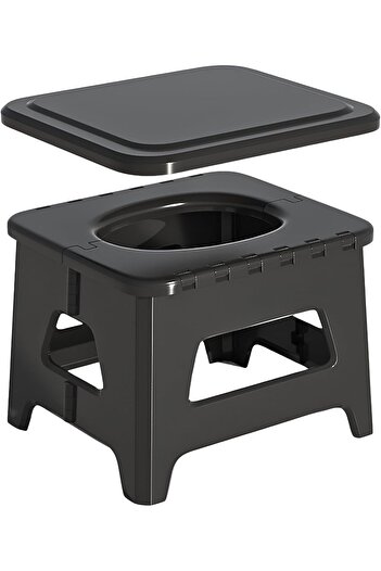 Cady One Portable Folding Toilet Seat, Multi-Use Durable Plastic Chair with Cover