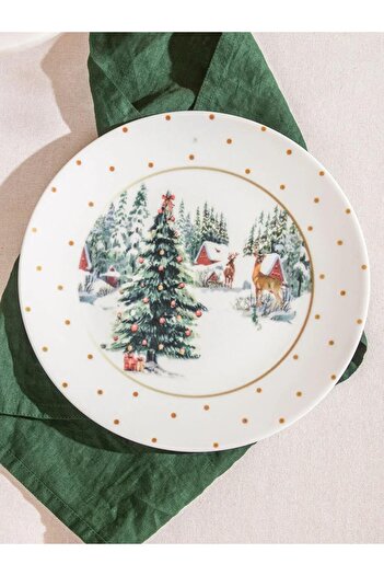 LC Waikiki Christmas Themed Porcelain Plate 25 cm (W5)