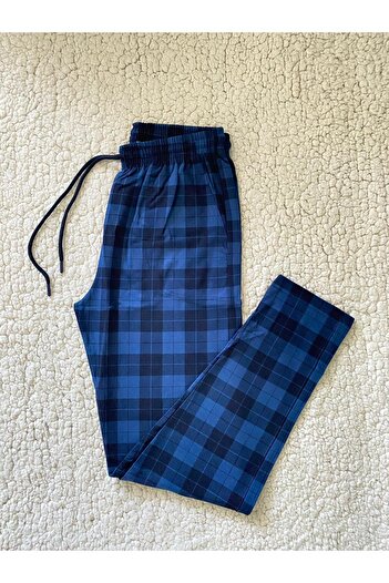 DÜVEN Unisex 100% Cotton Non-Pilling Quality Fabric Seasonal Pajama Bottoms, Indigo Men's Sweatpants