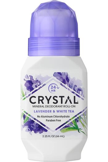 CRYSTAL Essence Mineral Deodorant Roll On Lavender & White Tea 2.25 Oz