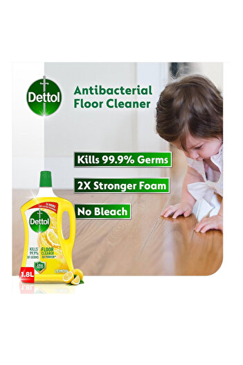 Dettol Antibacterial Power Floor Cleaner, Lemon, 1.8L