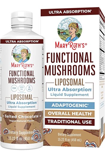 Maryruth's MaryRuth Organics Mushroom Liquid Vitamin, Reishi Mushroom Supplement for Immune Support, Turkey Tai