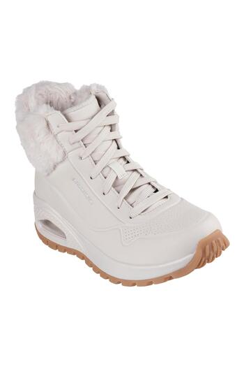 SKECHERS Women's UNO RUGGED Fall Air Sneakers with Faux Fur - Size 38.5 EU