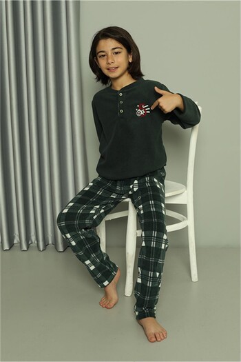 Celira Boy's Welsoft Fleece Green Pajama Set Nsla1159