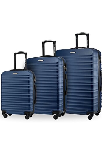 zagatto Set 3 cărucioare pentru vacanță, Zagatto®, Albastru, Mărimi S-M-L, 55/65/75 cm, 35/60/90 L, Cusături făcute manual și în carouri