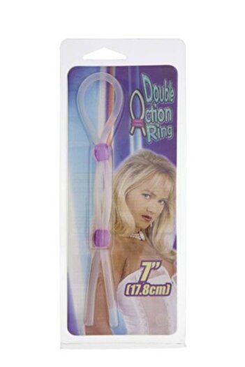 NMC Ring 7 inch Silicone Cock Ring With 2 Beads Lavender