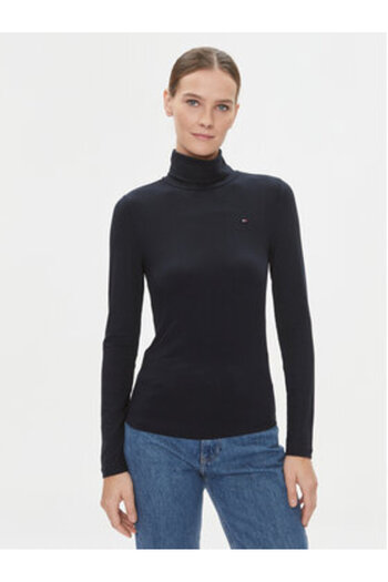 Tommy Hilfiger Pulover cu guler înalt pentru femei WW0WW39826 albastru