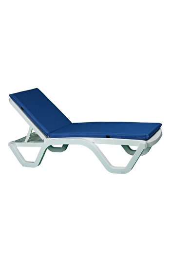 Danube Home Emily Lounger Cushion - Waterproof Textile, Blue Outdoor Sun Lounger Cushion (Lounger Not Included)