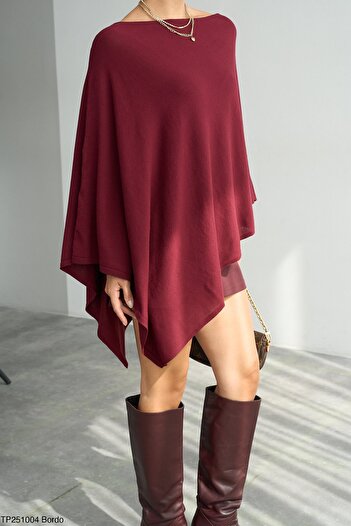 Haticepalas Brown Knitwear Poncho