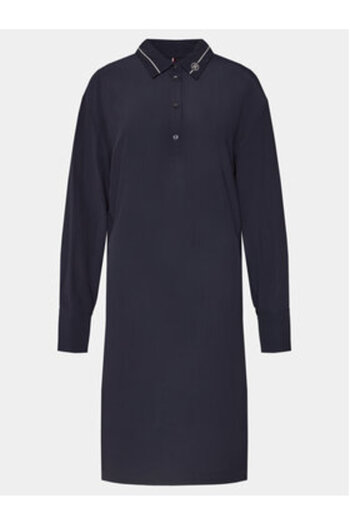 Tommy Hilfiger Rochie tip cămașă pentru femei WW0WW41009 Albastră