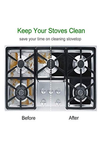 PARAFASA Set 4 protective stove liners, PARAFASA, Fiberglass/PTFE, Heat Resistant, 27x27 cm, Black