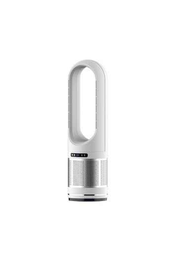 Rotixfy Portable Air Conditioner, Bladeless Fan for Cooling and Heating, 80 cm Height, White and Silver