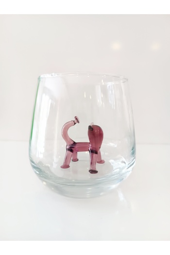 ADAMODART Purple Balloon Cat Glass Figured Water Cup