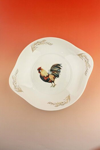Bursa Porselen Dekor Rooster Porcelain Baking Dish / Large Serving Platter