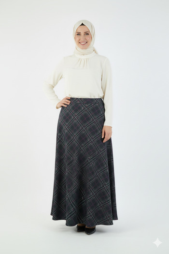 Oppland Women's A-Line Skirt Modern Textured No Show through Effortless Patterned Flowy Full Fit
