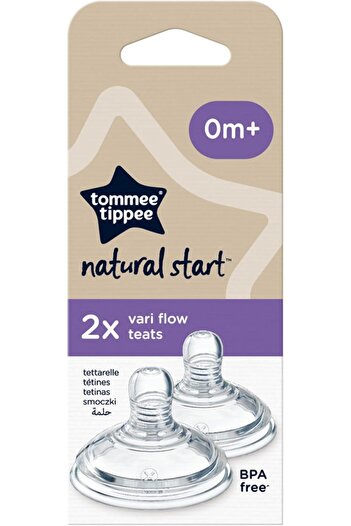 tommee tippee Closer to Nature Nipple with Anti-Colic Valve, Soft Silicone, Variable Milk Flow, From