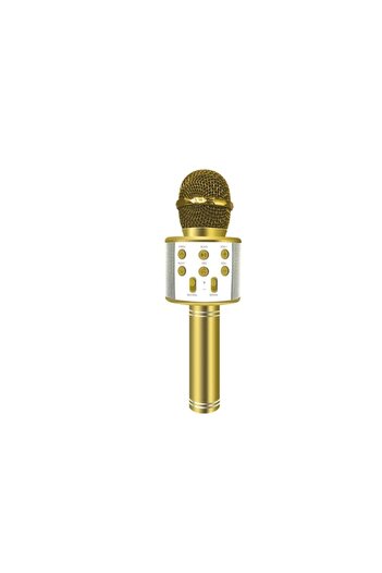 OEM Karaoke microphone for kids with Bluetooth, integrated speaker, wireless, USB, gold, SmartK