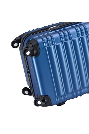 Juskys Set 4 trolere de diferite dimensiuni, S-M-L-XL, ABS, roti robuste de 360°, albastru