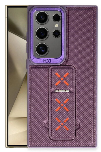 Fuchsia Samsung Galaxy S24 Ultra Hbc-248 Cover with Five Stands - Deep Purple