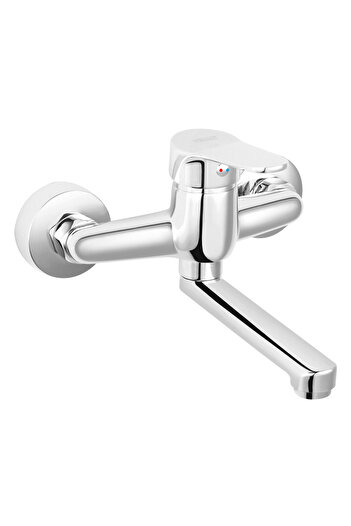 Other ISSO Chrome Wall-Mounted Washbasin Tap DAV410