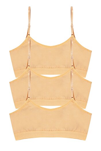 Öts Girl's Bustier with 3 Adjustable Straps and Removable Pads (96% Cotton - 4% Elastane)