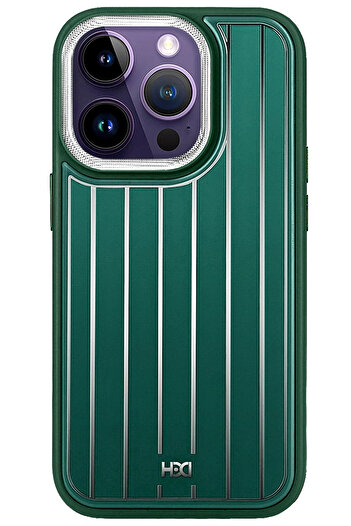 Fuchsia iPhone 15 Pro Case Hbc-190 Collage Cover - Dark Green