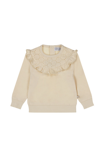 Dirkje Girls' Off-White Sweater with Elegant Embroidery - Baby & Toddler Clothing