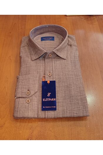 ELİTPARK GÖMLEK Güncüoğlu Long Sleeve Melange Fabric Slim Fit Men's Shirt