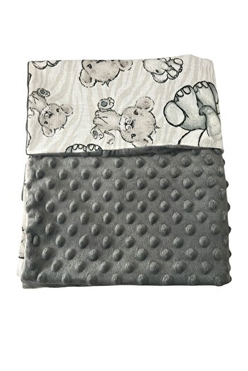 ATELIER ALEDA Baby blanket, wild animal baby print, cotton/minky, Atelier Aleda, 75x95 cm